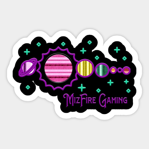 MizFire Gaming Official Shirt Sticker by mizfiregaming@gmail.com